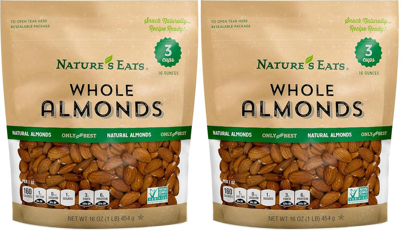 Nature's Eats Whole Almonds, Natural, 16 Oz