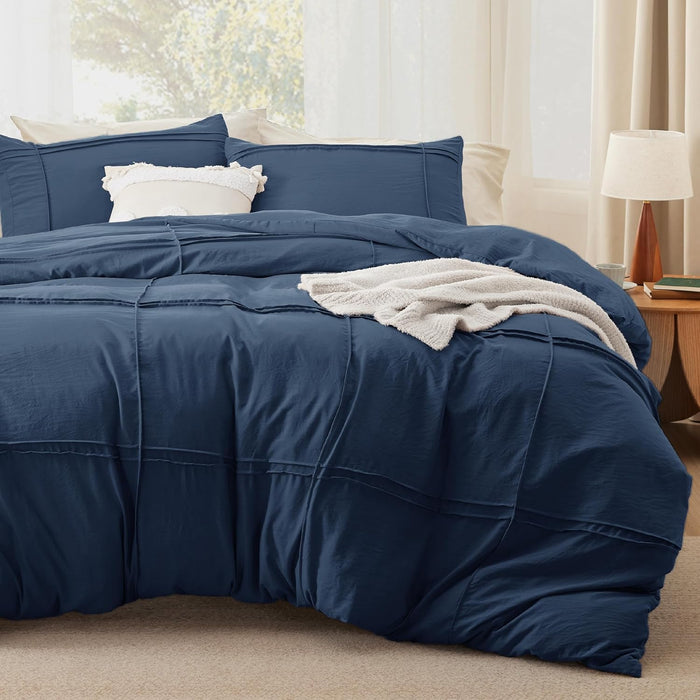Bedsure Boho Duvet Cover Queen Size - White Breathable & Soft Boho Bedding, Machine Washable Comforter Cover for All Seasons, Includes 1 Duvet Cover 90"x90" with 2 Pillow Shams & Zipper Closure