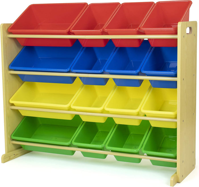 Humble Crew Supersized Toy Storage Organizer with 16 Removable Bins, Grey/White – Large Toy Storage for Toddlers Ideal for Kids' Rooms, Playrooms, and Nurseries - Modern Toy Bins for Kids