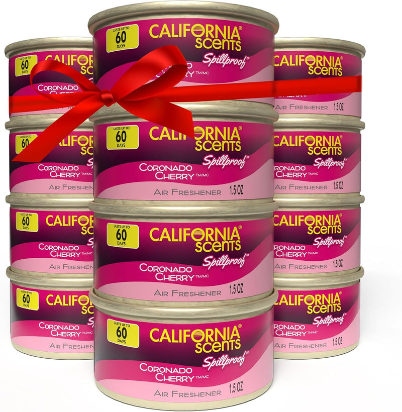 California Scents Can Air Freshener and Odor Neutralizer, Set of 12 Spillproof Cans for Home and Car, Stocking Stuffers, Assorted Scents, 1.5 Oz Each (Packaging May Vary)