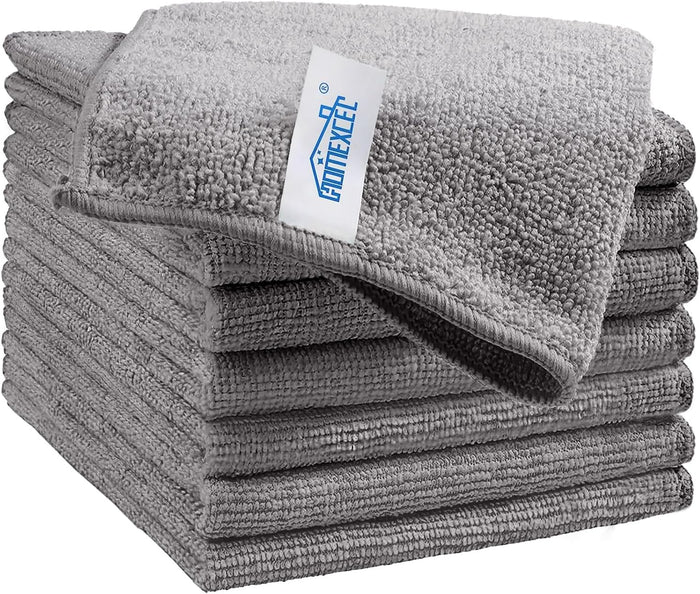 HOMEXCEL Microfiber Cleaning Cloth, 8 Pack Cleaning Rags, Cleaning Towels with 4 Color Assorted, 11.5"X11.5"(Green/Blue/Yellow/Pink)