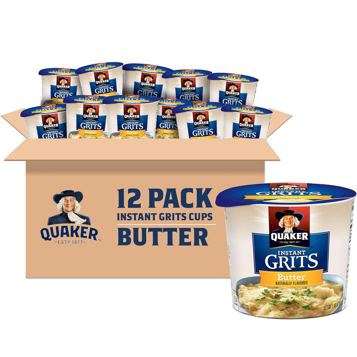 Quaker Instant Grits, 4 Flavor Variety Pack, 0.98oz Packets,44 Count (Pack of 1)