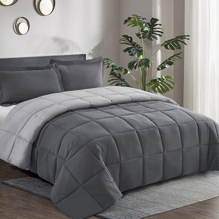 HIG 3pc Green King Size Comforter Set -All Season Reversible Down Alternative Comforter Bedding Comforter -Quilted Duvet Insert with Corner Tabs - Box Stitched Blanket - Breathable, Soft, Fluffy