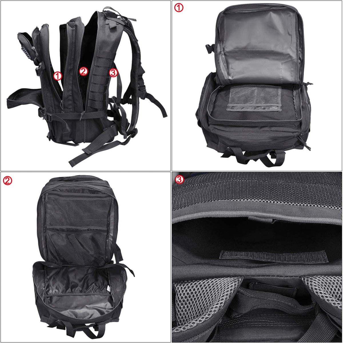 Prospo Military Tactical Backpack Large Fishing Tackle Backpack 3 Day Assault Survival Pack Molle Bag for Men