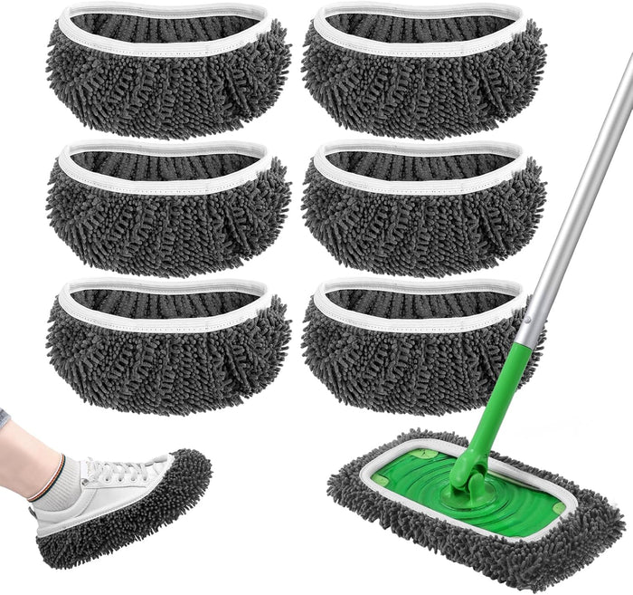 Reusable Wet Pads Refill for Swiffer Sweeper Mop - Dry Sweeping Cloths & Wet Mopping Cloths for Household Cleaning - Washable Microfiber Pads for Mopping Floors - 6 Pack (Mop is not Included)