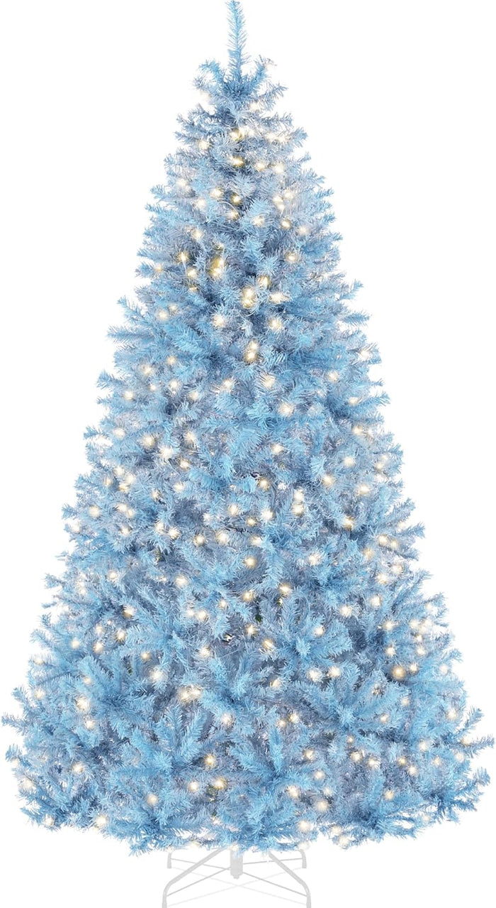 Best Choice Products 6ft Pre-Lit Christmas Tree Premium Hinged Artificial Pine Lighted Holiday Tree for Home, Office w/ 1,000 Branch Tips, 250 Lights, Metal Hinges, Foldable Base