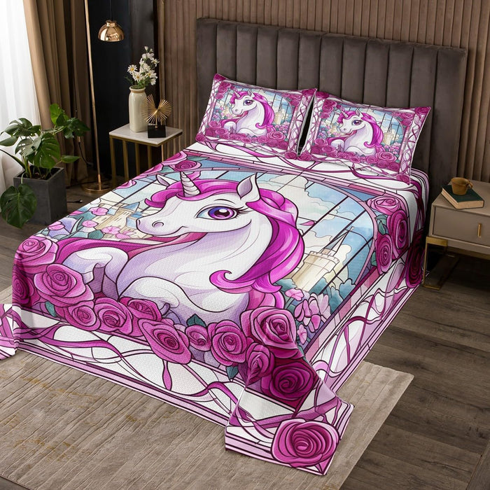Western Dragon Kids Bedspread King Size,Blue Dragon Reading Book Bookshelf Coverlet Set,Boys Girls Room Decor,Geometric Patchwork Abstract Quilted Coverlet,Trippy Chic Bedding Quilt,2 Pillowcases