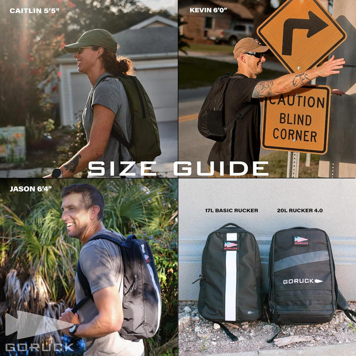 GORUCK Basic Rucker 17L Tactical Backpack – Durable Rucksack & MOLLE Daypack (Black)
