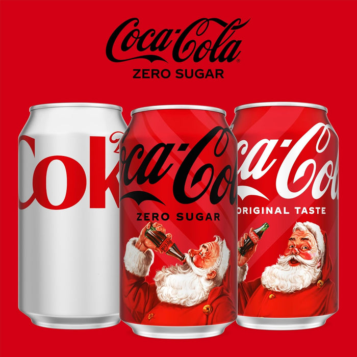 Coca-Cola Zero Sugar Soda, 12 fl oz Cans, 12 Pack - Classic Cola Soft Drink Fridge Pack
