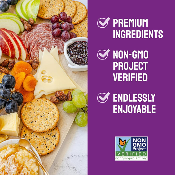 Milton's Gourmet Crackers, Everything - Non-GMO Project Verified, Natural Ingredients, Kosher, Everything Bagel Inspired, Great for Charcuterie Boards - 8.4 Oz