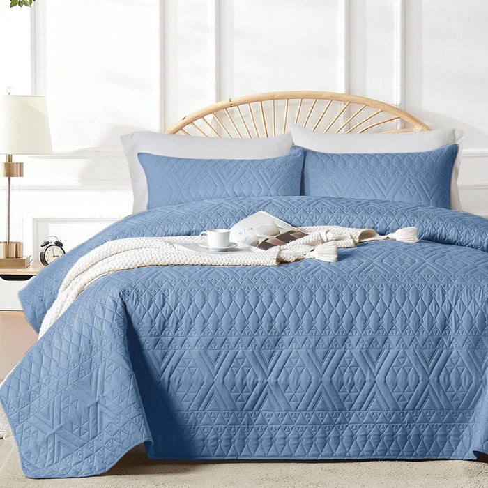 akkialla King/Cal King Size Quilt Bedding Set,Beige Lightweight Microfiber Soft Bedspread,Modern Style Geometric Pattern Coverlet Set for All Seasons,3 Piece(1 Quilt,2 Pillow Shams)