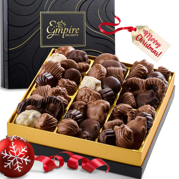 Chocolate Christmas Gift Basket – Chocolate Gift Box with Assorted Gourmet Chocolate, Great Christmas, Holiday for Men and Womens – Perfect Present Idea for Him and Her, Birthday, Thank You, or Holiday Gifts