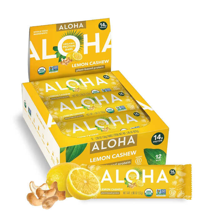 ALOHA Organic Plant Based Protein Bars - Chocolate Coconut Almond, Vegan, Low Sugar, Gluten-Free, Low Carb, Non-GMO, No Stevia, No Erythritol - 12 Count (Pack of 1)