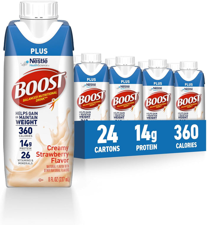 BOOST Plus Nutritional Drink, Rich Chocolate, 8 fl oz (Pack of 24)
