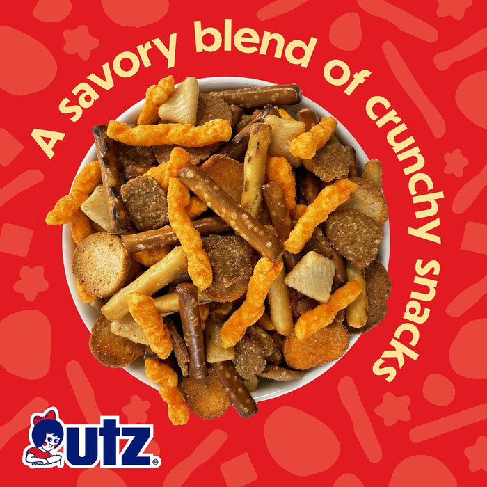 Utz Pub Mix, 42 Oz. Barrel, Savory Snack Mix with a Blend of Crunchy Flavors for a Tasty Party Snack, Resealable Container, Trans-Fat Free and Kosher Certified