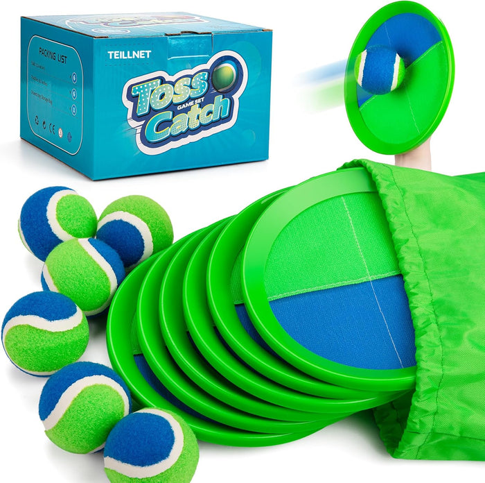Toss and Catch Ball Set Upgraded - Family Games Kids Toys for Stocking Stuffers - Water-Resistant Great for Beach Pool Yard - Christmas Toys Gift for Boys Girls Teens 3 4 5 6 7 8 9 10 11 12+ Years