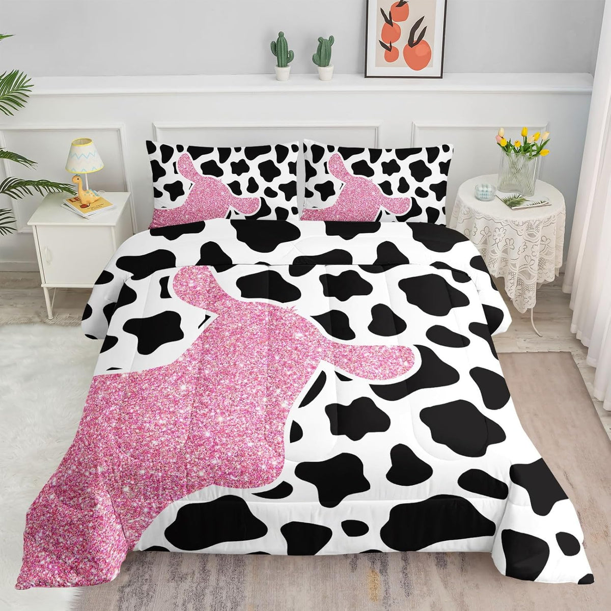 Kids Comforter Set American Flag Deer Printed Pattern Bedding Set with 1 Comforter and 2 Pillowcases for Girls Boys Bedroom All Season(American Flag Deer03 Twin)