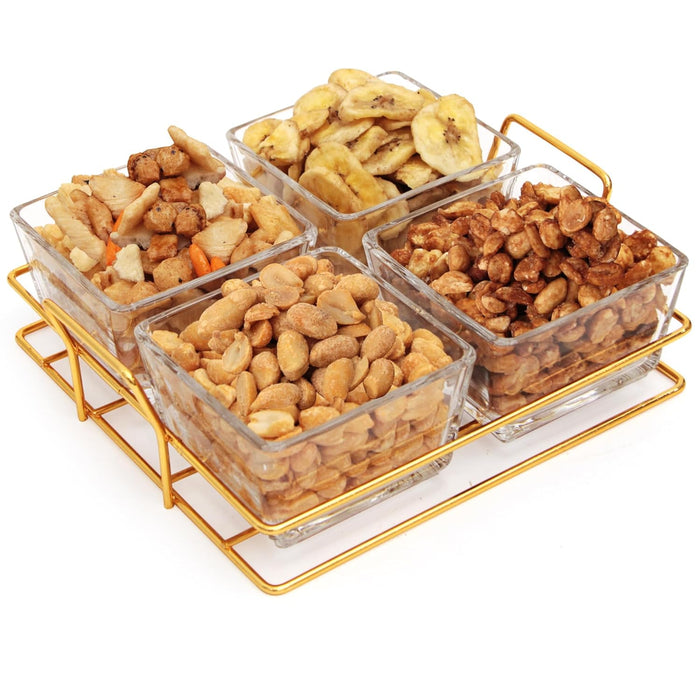 Holiday Nuts gift Basket - Delicious Mixed Cravings Gourmet Collection, Features 7 Sectional Platter with Freshly Roasted Nuts, Thanksgiving Gift Basket.