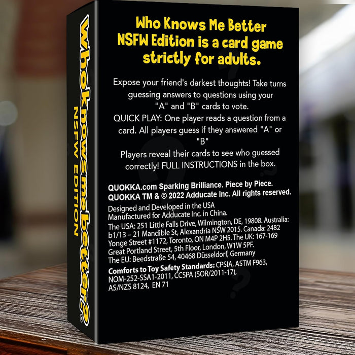 QUOKKA Who Knows Me Better? - Hot & Wild Edition | Bold & Spicy Party Card Game for Adults Only | 500+ Daring Questions to Expose Your Friends’ Deepest Desires
