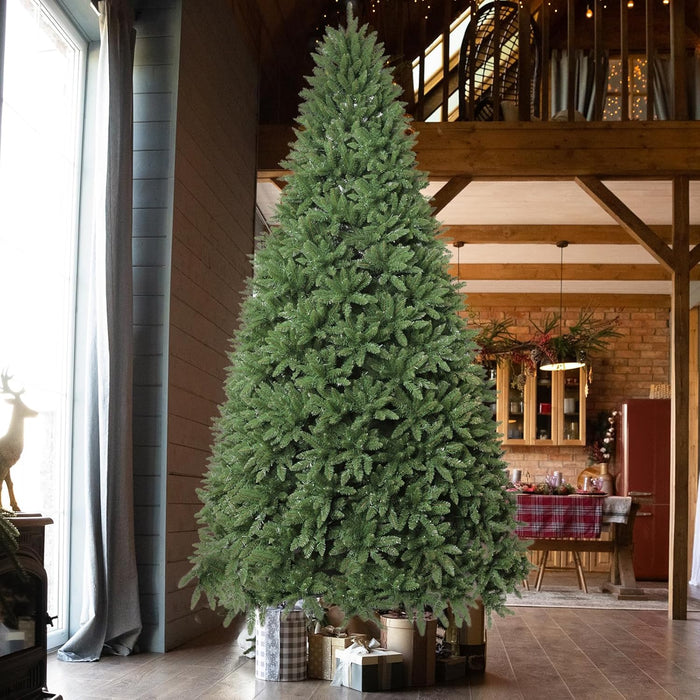 Karl home 7ft Red Artificial Christmas Tree, Classic Spruce Tree with Sturdy Metal Stand for Home, Office, Party Festival Holiday Decoration,1100 PVC Branch