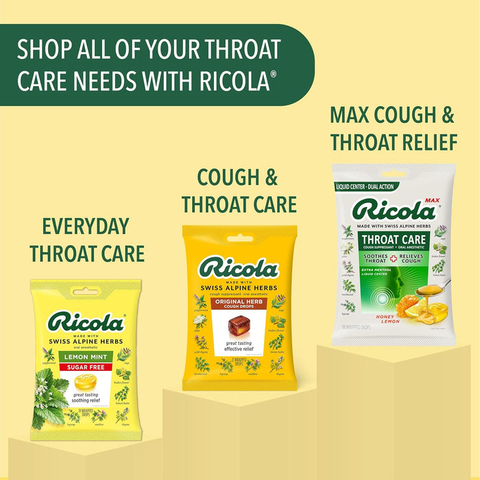 Ricola Berry Medley Throat Drops, 45 Count, Delicious Throat Relief & Care, Oral Anesthetic, Naturally Flavored