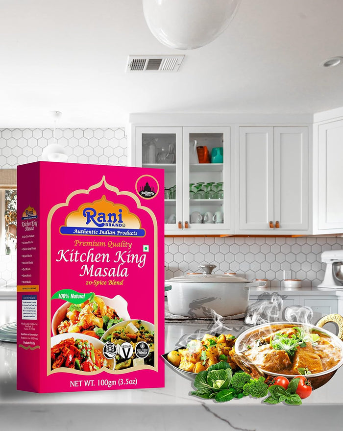 Rani Kitchen King Masala (20-Spice Curry blend) 3.5oz (100g) ~ All Natural | Vegan | No Colors | Gluten Friendly | NON-GMO | Indian Origin