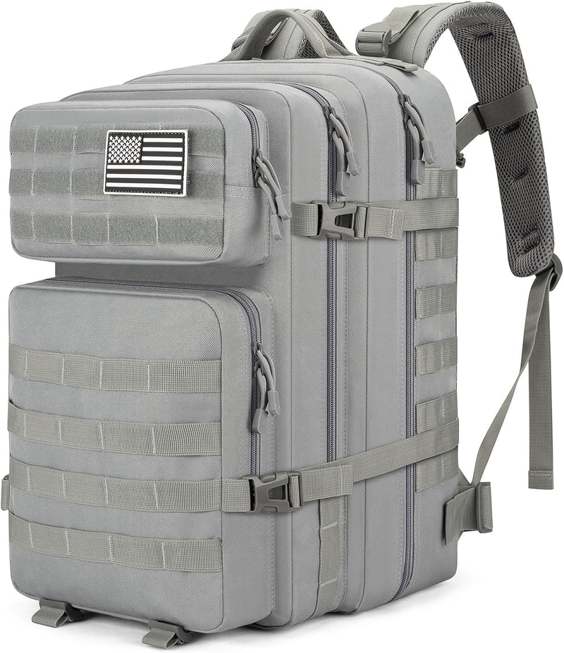 45L Large Gear Tactical Military Rucksack – Durable, Water Resistant, MOLLE Assault Pack for 3 Day Trips, Daily, for Men Women(Black)