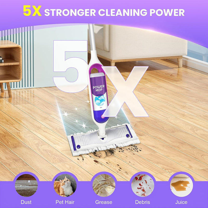 26 Pack Power Mop Pads Refills Compatible with Swiffer Power Mop, 14-Layer Thickened Multi-Surface Disposable Replacement Mop Pads, Suitable for All Kinds of Floor Cleaning