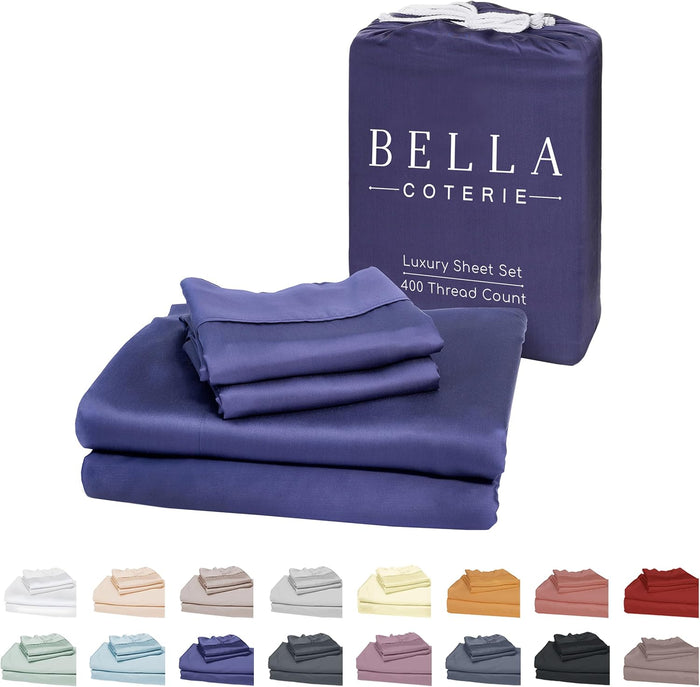 Bella Coterie Luxury Bamboo Viscose Split King Size Sheet Set | 2 Fitted Sheets for Sleep Number & Adjustable Beds | 100% Organically Grown | Cooling & Ultra Soft | 18” Deep Pocket [Grey Mist]