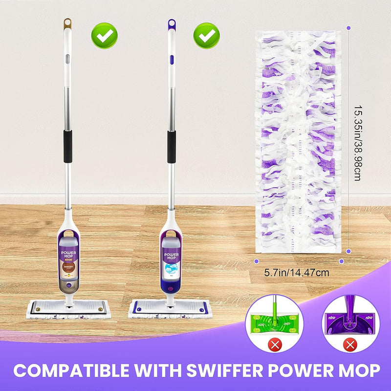 26 Pack Power Mop Pads Refills Compatible with Swiffer Power Mop, 14-Layer Thickened Multi-Surface Disposable Replacement Mop Pads, Suitable for All Kinds of Floor Cleaning