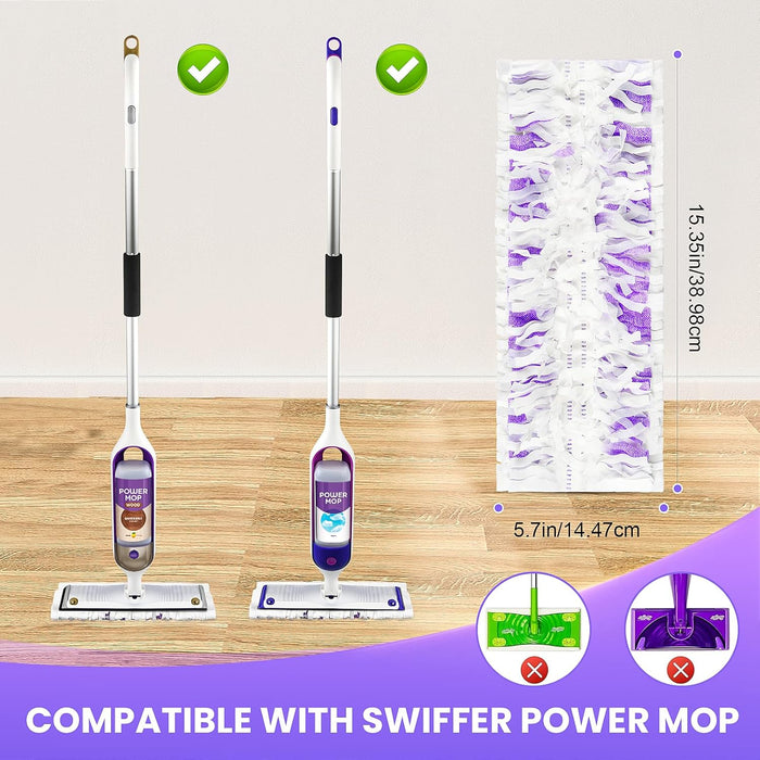 26 Pack Power Mop Pads Refills Compatible with Swiffer Power Mop, 14-Layer Thickened Multi-Surface Disposable Replacement Mop Pads, Suitable for All Kinds of Floor Cleaning