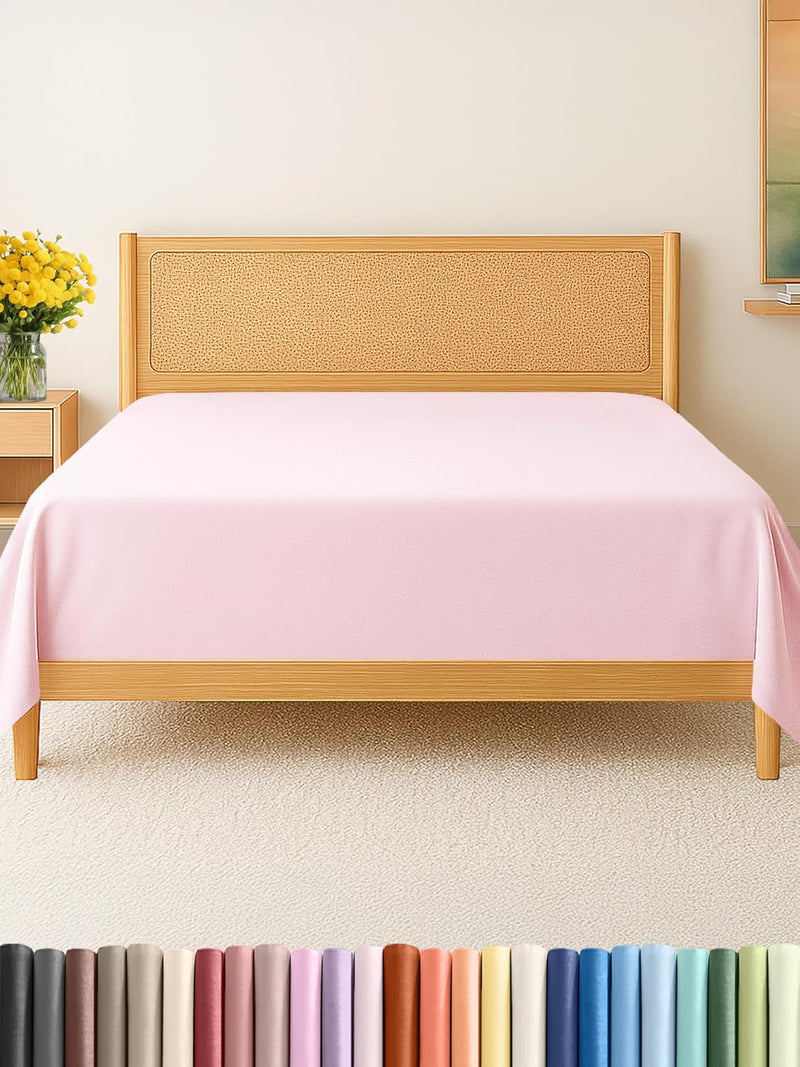 King Size Flat Sheet - Hotel Quality Top Flat Bed Sheet Only - Ultra-Soft, Comfy, Breathable & Cooling - Fade & Wrinkle Free - Easy-Care, Stain & Shrink Resistant Bedding - Easy-Fit & Oeko-Tex - Brown