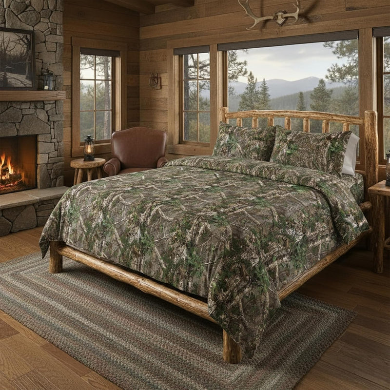 Northwest Realtree 5-Piece Queen Size Bed in a Bag Set, 1 Comforter, 1 Fitted Sheet, 1 Flat Sheet, 2 Pillowcases, All Seasons Bedding, Edge Camo