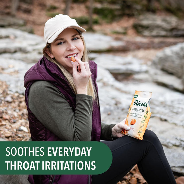 Ricola Throat Balm Caramel Throat Drops with Liquid Center, 34 Count, Coat & Protect Your Throat, Daily Throat Relief & Protection, Oral Demulcent