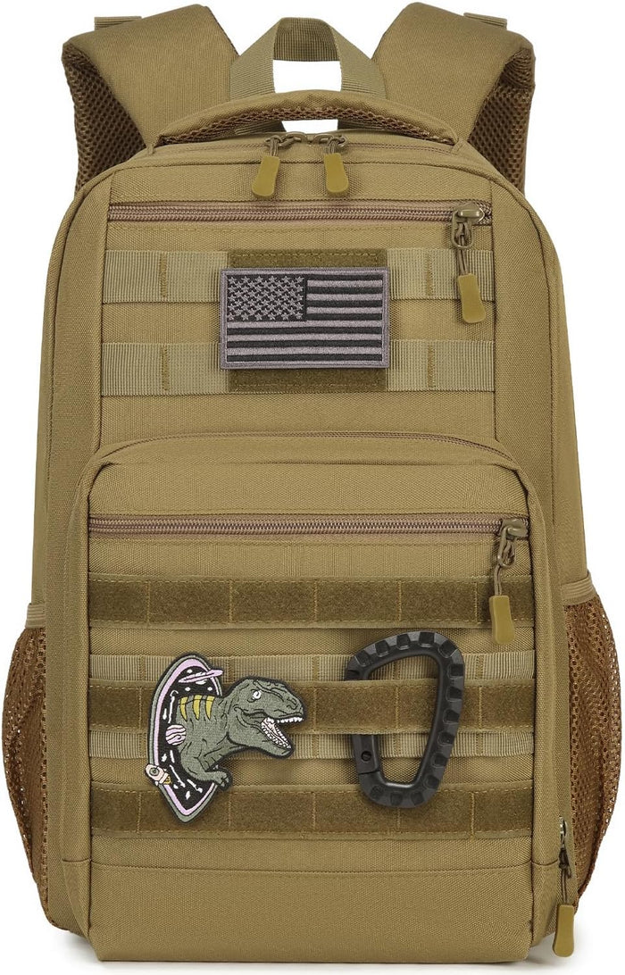 Kids Tactical Backpack Army Molle Bookbag Military Boys Backpack for School, Outdoor, Camping, Black Camo