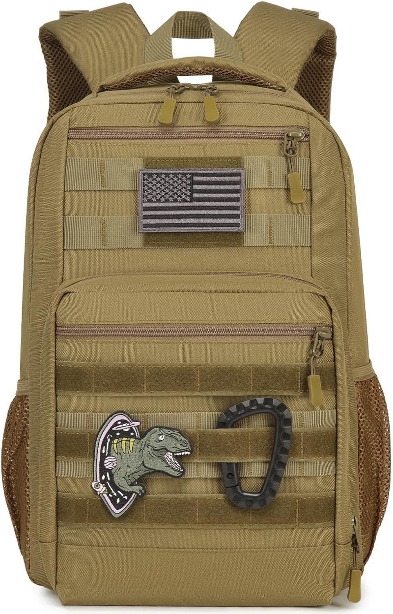 Kids Tactical Backpack Army Molle Bookbag Military Boys Backpack for School, Outdoor, Camping, Black Camo