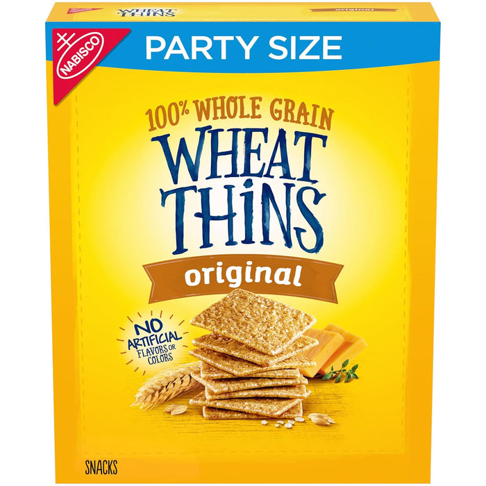 Wheat Thins Original Snacks, Whole Grain Wheat Crackers, Holiday Snack Crackers, Party Size, 20 oz Box