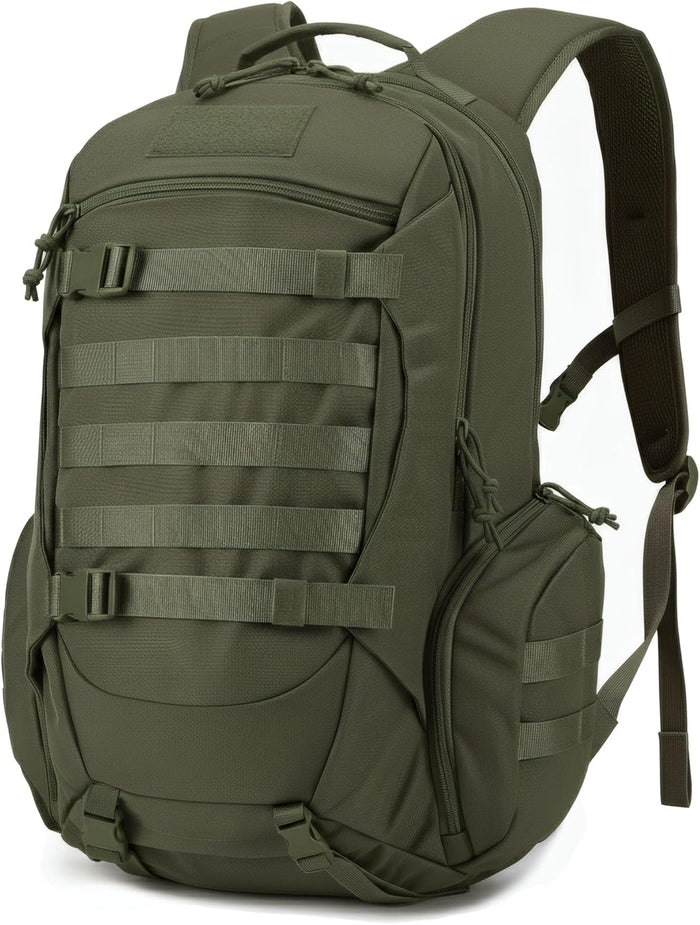35L Tactical Backpack for Men, MOLLE Military Bug Out Bag, Waterproof Rucksack for Hiking with Hydration Port Black