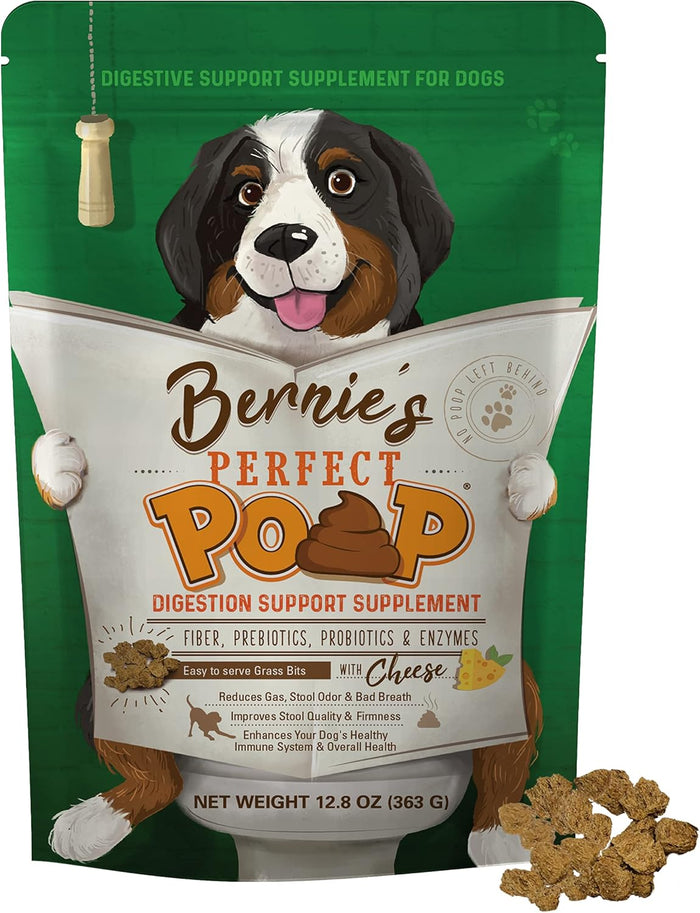 Perfect Poop Digestion & General Health Supplement for Dogs: Fiber, Prebiotics, Probiotics & Enzymes Relieve Digestive Conditions, Optimize Stool, and Improve Health (Chicken, 30.0 oz)