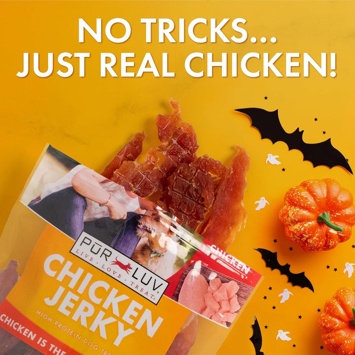 Pur Luv Chicken Jerky Dog Treats, Made with 100% Real Chicken Breast, 16 Ounces, Healthy, Easily Digestible, Long-Lasting, High Protein, Satisfies Dog's Urge to Chew