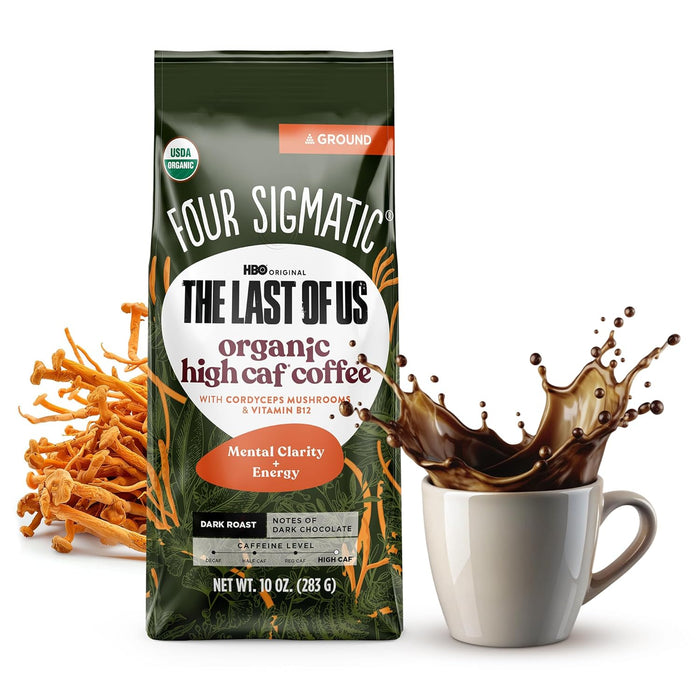 Four Sigmatic Focus Mushroom Coffee | Organic Ground Coffee with Lion's Mane Mushroom and Chaga for Better Focus and Immune Support | 12oz Bag