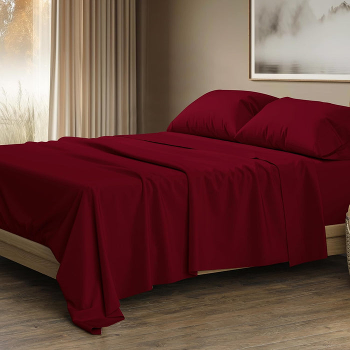 THREAD SPREAD 100% Egyptian Cotton King Size Sheets Set - Luxury 1500 Thread Count Egyptian Cotton Sheets King Size, 17" Deep Pocket, Soft, Cooling Sateen Weave Hotel Quality Bedding Set - Dark Grey