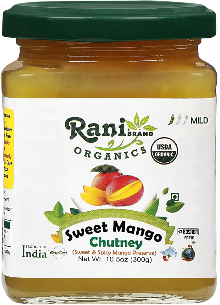 Rani Sweet Mango Chutney (Indian Preserve) 12.3oz (350g) Glass Jar, Ready to eat, Vegan ~ Gluten Free, All Natural, NON-GMO