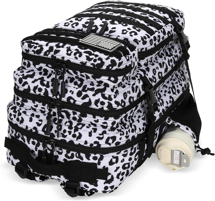 25L Tactical Backpack Small Military Tactical Backpack Molle Bag Heavy Duty Assault Pack for Work Gym Outdoors (Leopard)
