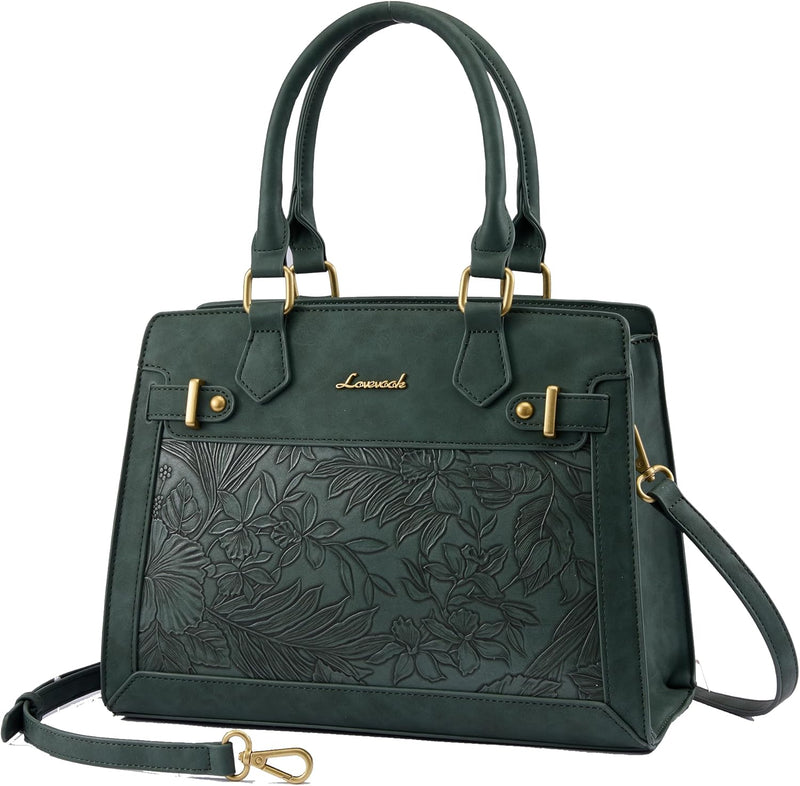 LOVEVOOK Purses and Handbags for Women, Tote Shoulder Bag Satchel Black Purse and PU Leather Top Handle for ladies