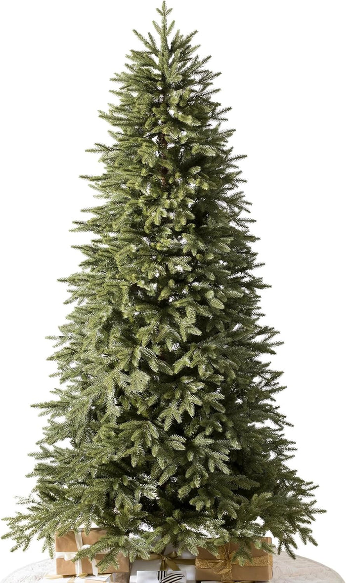 Balsam Hill 7.5ft Pre-Lit Stratford Spruce - Slim Artificial Christmas Tree with 600 Clear Incandescent Lights, True Needle Foliage, Easy Plug Technology & Premium Stand for Small Spaces