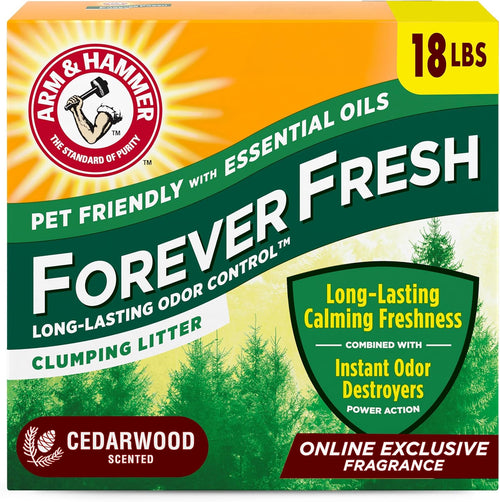 Arm & Hammer Forever Fresh Clumping Cat Litter Lavender, MultiCat Cat Litter Odor Control 18lb With 20% More Lavender Freshness, With Essential Oils