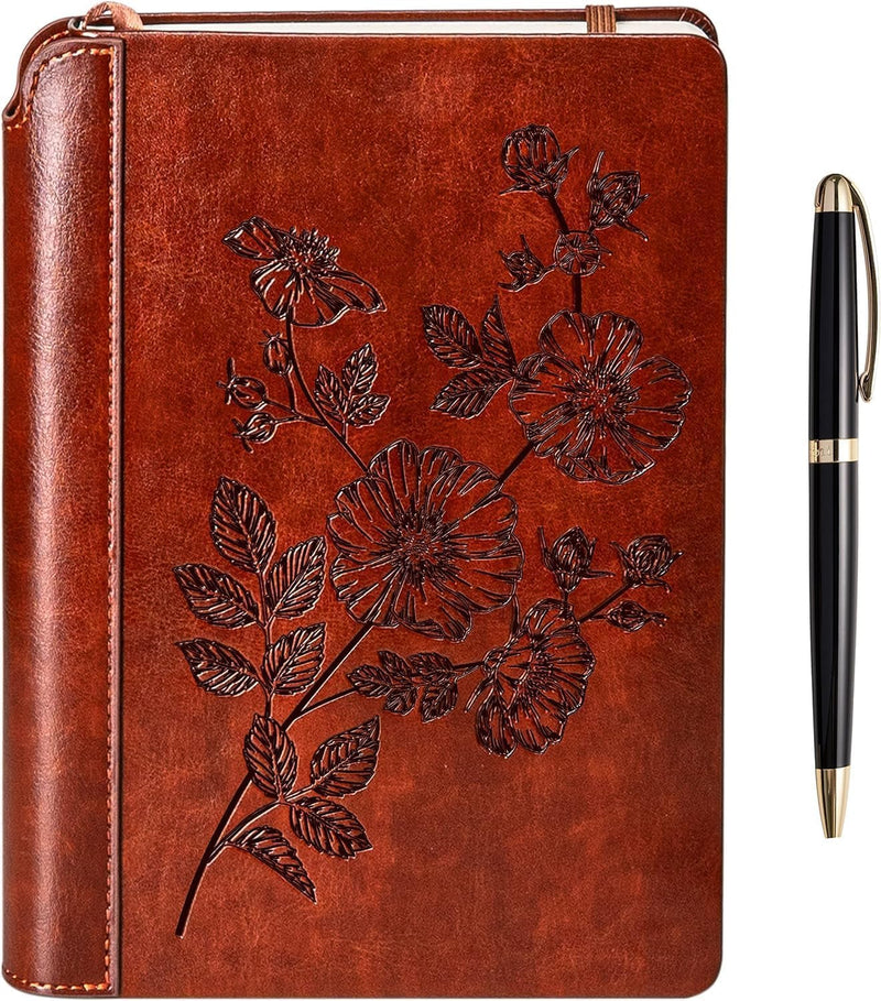 SETTINI® Tree of Life Journal Gift Set - Hardcover Vegan Leather, Unique Pen Holder, Lined, 192 Pages, 6 x 8.5 inches - Includes Pen for Writing and Travel - Christmas Gifts