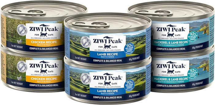 ZIWI Peak Wet Cat Food Variety Pack - Beef, Chicken, Lamb, Mackerel & Lamb, Mackerel, Venison, 6 Pack (3oz Each)