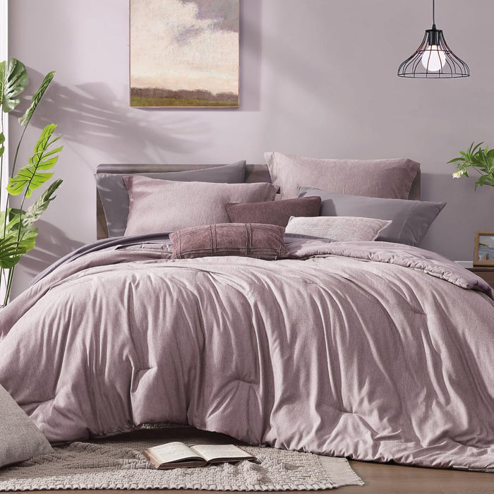 Monbix Queen Comforter Set - 7 Pieces Cationic Dyeing Olive Green Bed in a Bag Queen Bedding Sets with Comforter, Sheets, Pillowcases & Shams, Reversible Bedding Comforters Sets